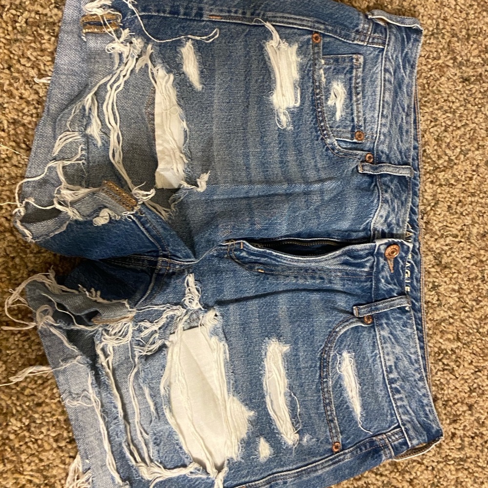 American Eagle Outfitters Ripped Blue Jean Shorts “Tomgirl Short”